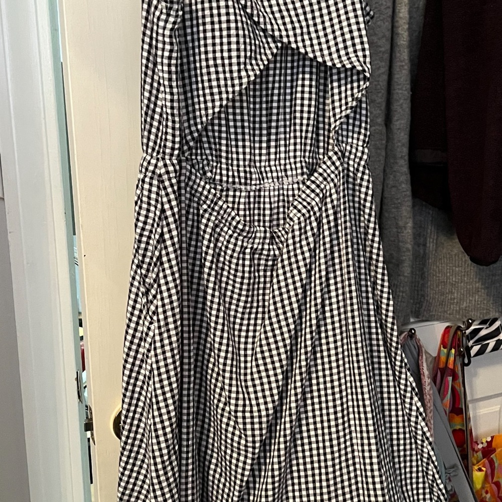 LOFT GINGHAM DRESS LARGE PETITE NEW NEVER WORN
